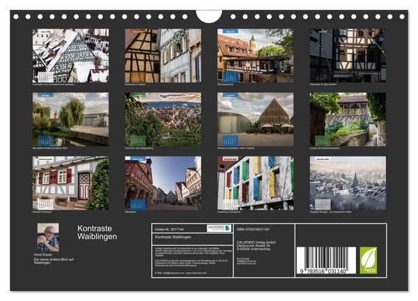 Produktbild: Kontraste Waiblingen (Wandkalender 2026 DIN A4 quer), CALVENDO Monatskalender