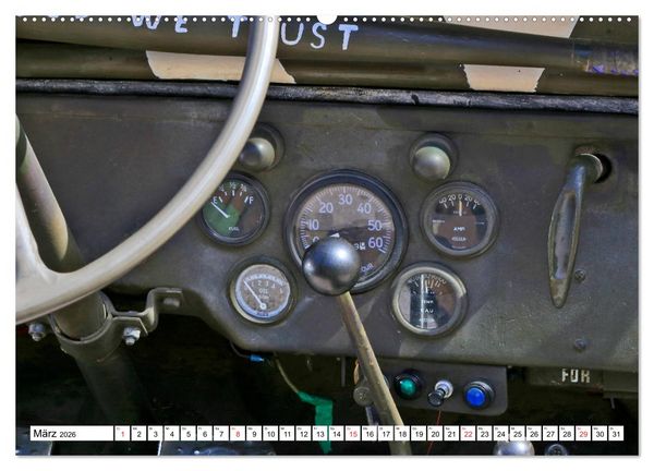 Produktbild: Willys Jeep im Detail vom Frankfurter Taxifahrer Petrus Bodenstaff (hochwertiger Premium Wandkalender 2026 DIN A2 quer), Kunstdruck in Hochglanz