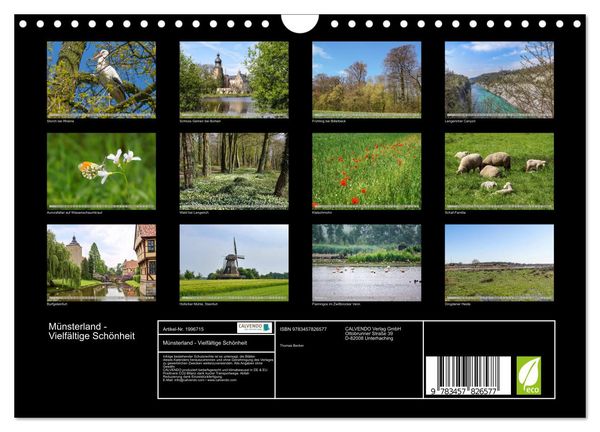 Produktbild: M&uuml;nsterland - Vielf&auml;ltige Sch&ouml;nheit (Wandkalender 2026 DIN A4 quer), CALVENDO Monatskalender