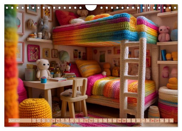 Produktbild: Amigurumi Wohnwelten. Textiles Interior Design mit Charme (Wandkalender 2027 DIN A4 quer), CALVENDO Monatskalender