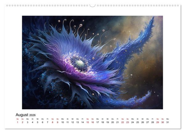 Produktbild: Kosmische Bl&uuml;ten (Wandkalender 2026 DIN A2 quer), CALVENDO Monatskalender