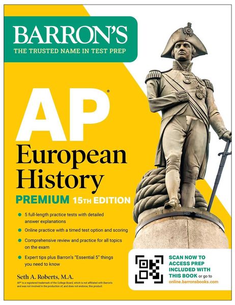 Produktbild: AP European History Premium, Fifteenth Edition: Prep Book with 5 Practice Tests + Comprehensive Review + Online Practice (2027)