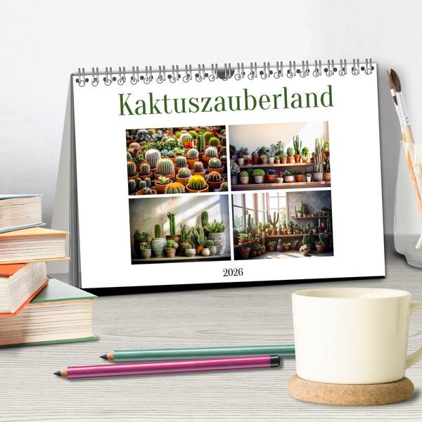 Produktbild: Kaktuszauberland (Tischkalender 2026 DIN A5 quer), CALVENDO Monatskalender