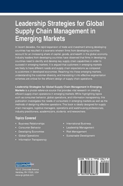 Produktbild: Leadership Strategies for Global Supply Chain Management in Emerging Markets