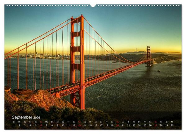 Produktbild: San Francisco Impressionen Tag und Nacht (hochwertiger Premium Wandkalender 2026 DIN A2 quer), Kunstdruck in Hochglanz