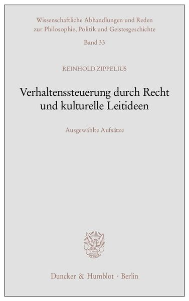 Produktbild: Verhaltenssteuerung durch Recht und kulturelle Leitideen.
