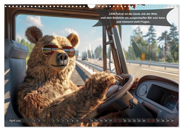 Produktbild: Tierisch lustige LKW-Fahrer (Wandkalender 2026 DIN A3 quer), CALVENDO Monatskalender