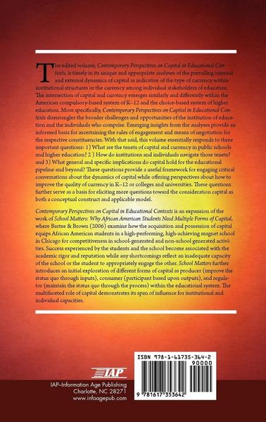 Produktbild: Contemporary Perspectives on Capital in Educational Contexts (Hc)
