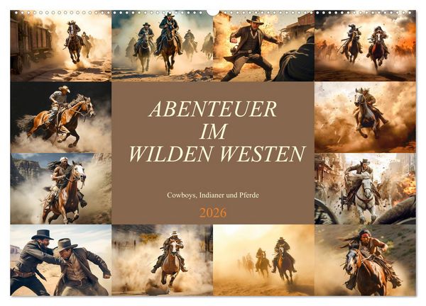 Abenteuer im Wilden Westen (Wandkalender 2026 DIN A2 quer), CALVENDO Monatskalender