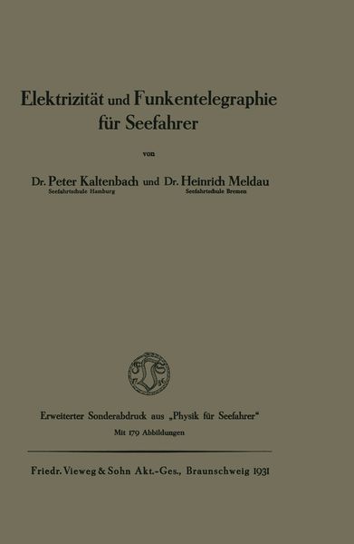 Produktbild: Elektrizit&auml;t und Funkentelegraphie f&uuml;r Seefahrer