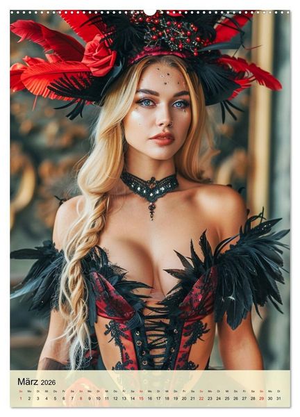 Produktbild: Burlesque. Verf&uuml;hrerische Frauen im Stil der 20er Jahre (hochwertiger Premium Wandkalender 2026 DIN A2 hoch), Kunstdruck in Hochglanz