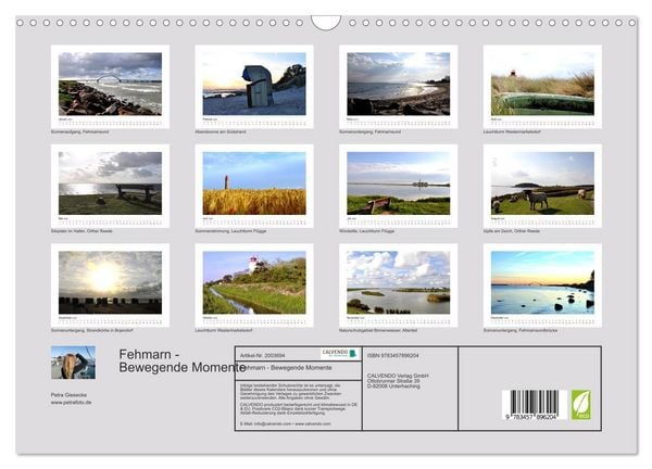 Produktbild: Fehmarn - Bewegende Momente (Wandkalender 2026 DIN A3 quer), CALVENDO Monatskalender