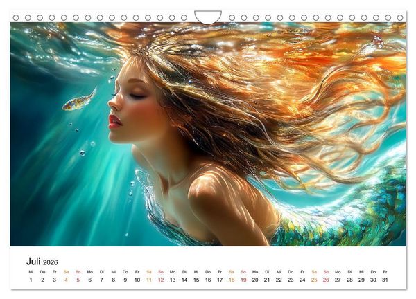 Produktbild: Geheimnisvolle Meerjungfrau (Wandkalender 2026 DIN A4 quer), CALVENDO Monatskalender