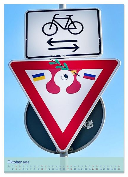 Produktbild: LUSTIGE VERKEHRSSCHILDER (Wandkalender 2026 DIN A3 hoch), CALVENDO Monatskalender