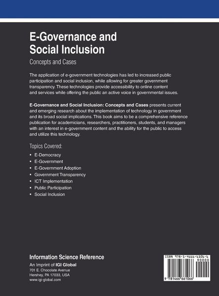 Produktbild: E-Governance and Social Inclusion