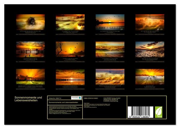 Produktbild: Sonnenmomente und Lebensweisheiten (Wandkalender 2026 DIN A4 quer), CALVENDO Monatskalender