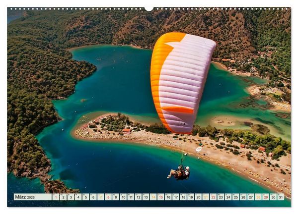 Produktbild: Freiheit und Abenteuer - Paragliding (hochwertiger Premium Wandkalender 2026 DIN A2 quer), Kunstdruck in Hochglanz