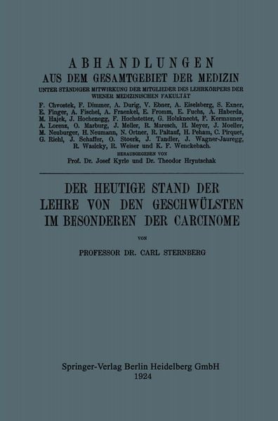 Produktbild: Der Heutige Stand der Lehre von den Geschw&uuml;lsten im Besonderen der Carcinome