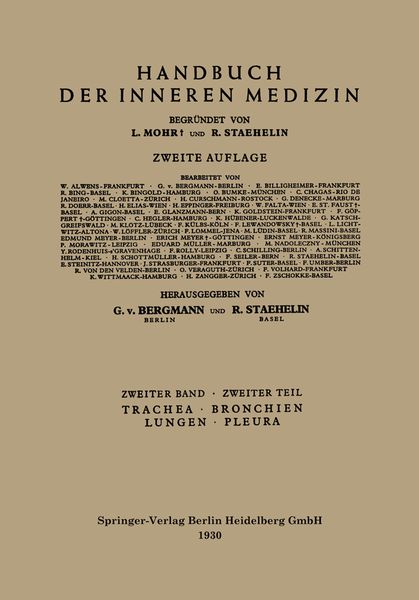Trachea, Bronchien, Lungen, Pleura, Taschenbuch von Gustav Bergmann , Leo Mohr, Springer Berlin, 9783662420553
