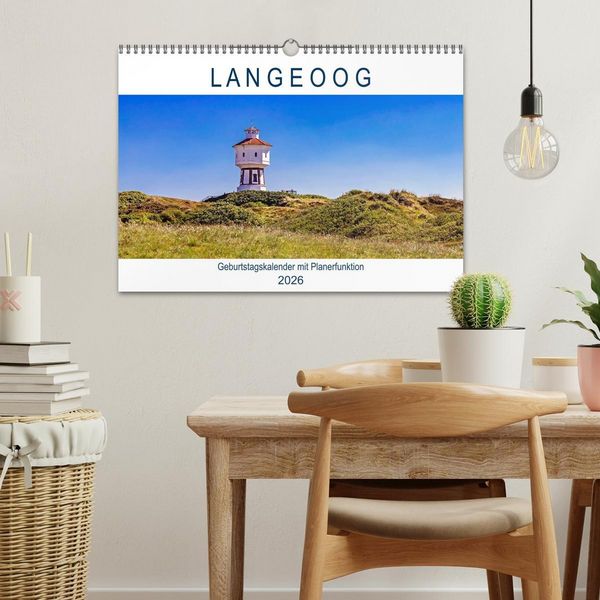 Produktbild: Langeoog Geburtstagskalender (Wandkalender 2026 DIN A3 quer), CALVENDO Monatskalender