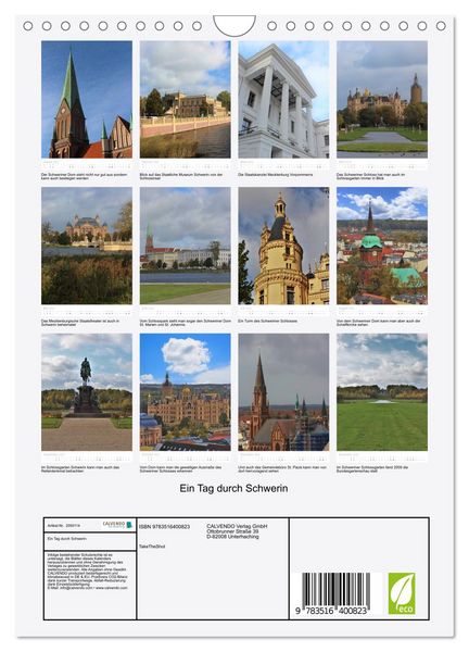 Produktbild: Ein Tag durch Schwerin (Wandkalender 2026 DIN A4 hoch), CALVENDO Monatskalender
