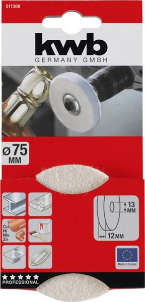 Produktbild: Kwb Filzpolierscheibe 511300 1St.