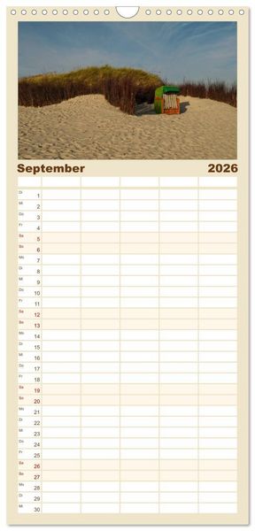 Produktbild: Familienplaner 2026 - Helgoland und die D&uuml;ne mit 5 Spalten (Wandkalender, 21 x 45 cm) CALVENDO