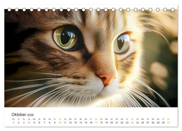 Produktbild: Katzen - Kalender f&uuml;r alle Miezenfans (Tischkalender 2026 DIN A5 quer), CALVENDO Monatskalender