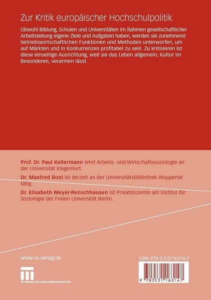 Produktbild: Zur Kritik europ&auml;ischer Hochschulpolitik