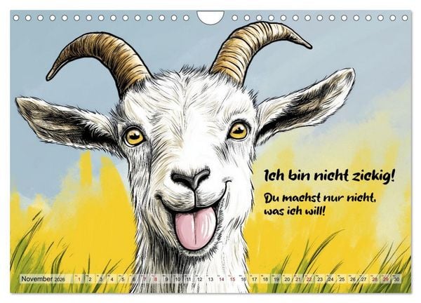 Produktbild: Ziegen, s&uuml;&szlig; aber psycho (Wandkalender 2026 DIN A4 quer), CALVENDO Monatskalender