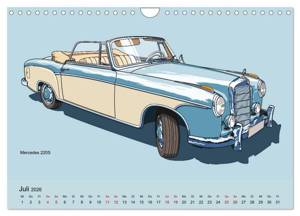 Produktbild: Made in Germany - Illustrationen deutscher Oldtimer (Wandkalender 2026 DIN A4 quer), CALVENDO Monatskalender