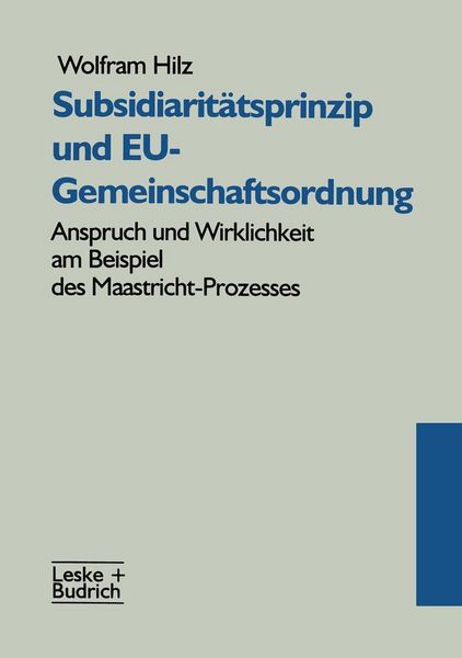 Produktbild: Subsidiarit&auml;tsprinzip und EU-Gemeinschaftsordnung