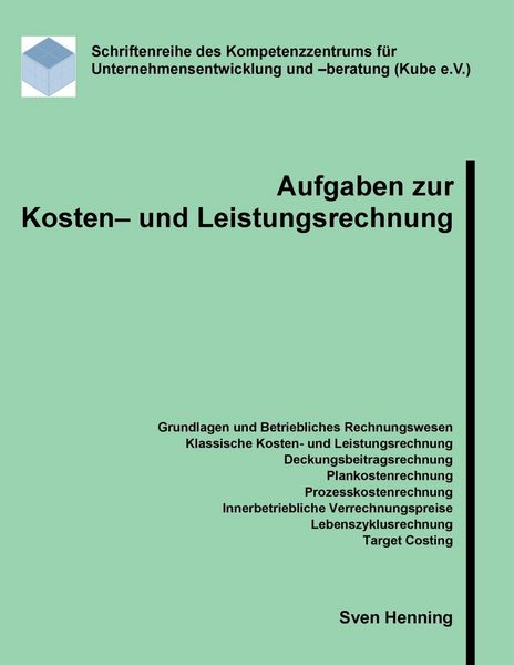 Produktbild: Aufgaben zur Kosten- und Leistungsrechnung