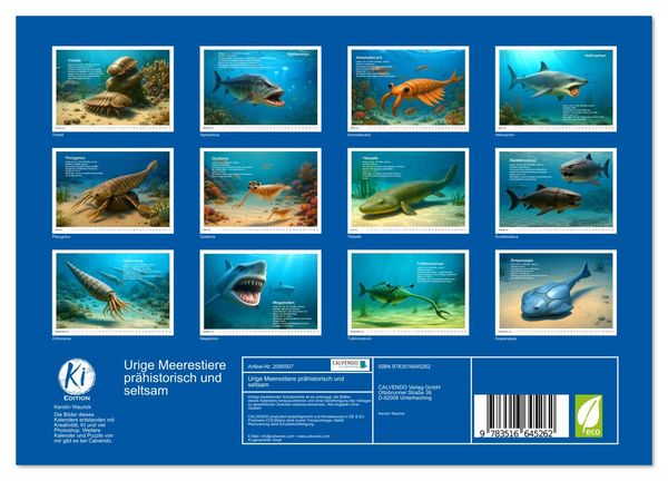 Produktbild: Urige Meerestiere pr&auml;historisch und seltsam (Wandkalender 2026 DIN A4 quer), CALVENDO Monatskalender
