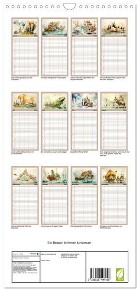 Produktbild: Familienplaner 2026 - Ein Besuch in fernen Universen mit 5 Spalten (Wandkalender, 21 x 45 cm) CALVENDO