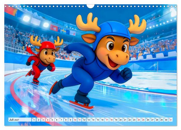 Produktbild: Tierischer Wintersport - Lustige Tiere im Schnee (Wandkalender 2027 DIN A3 quer), CALVENDO Monatskalender