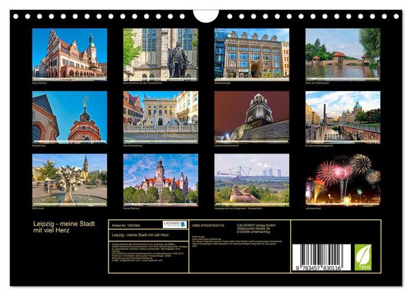 Produktbild: Leipzig - meine Stadt mit viel Herz (Wandkalender 2026 DIN A4 quer), CALVENDO Monatskalender