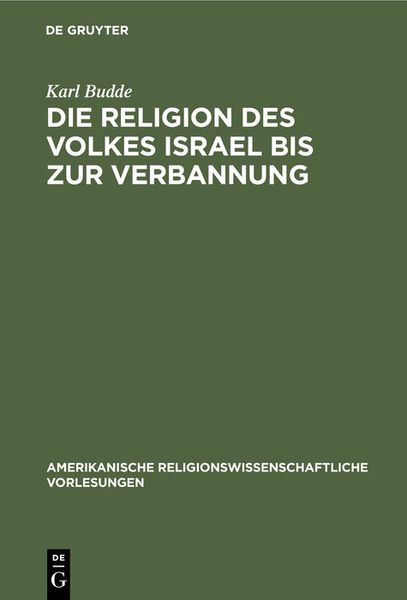 Produktbild: Die Religion des Volkes Israel bis zur Verbannung
