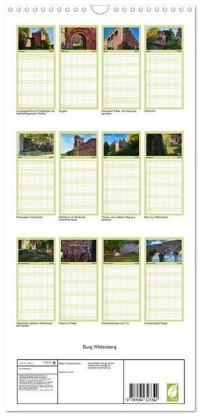 Produktbild: Familienplaner 2027 - Burg Wildenberg mit 5 Spalten (Wandkalender, 21 x 45 cm) CALVENDO