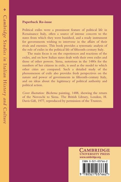 Produktbild: The Politics of Exile in Renaissance Italy