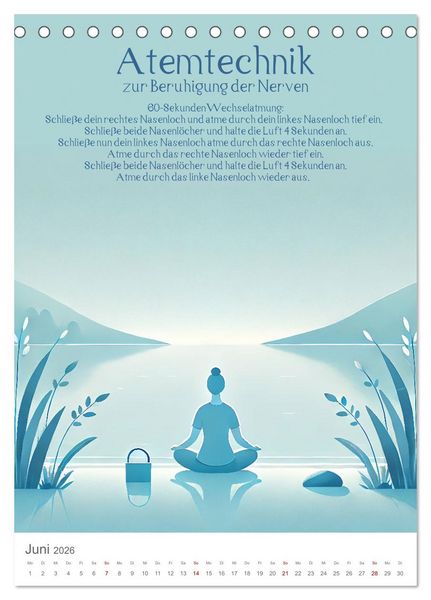Produktbild: Dein Anti-Stress Kalender - Monatliche Inspirationen f&uuml;r mehr Entspannung (Tischkalender 2026 DIN A5 hoch), CALVENDO Monatskalender