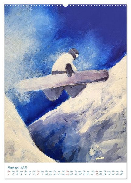 Produktbild: Colourful snowboard power world (Wall Calendar 2026 DIN A2 portrait), CALVENDO 12 Month Wall Calendar