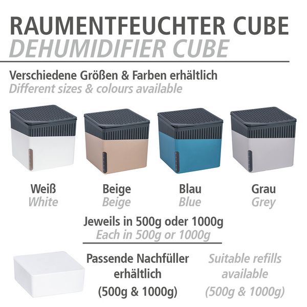 Produktbild: Raumentfeuchter Mod. Cube Nachf&uuml;ller 500 g mit Orangenduft, 3er Set, Luftentfeuchter Nachf&uuml;llpack