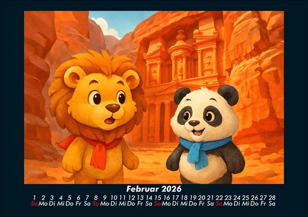 Produktbild: Buschi und Pippin - Reise zu den Weltwundern 2026 Fotokalender DIN A5