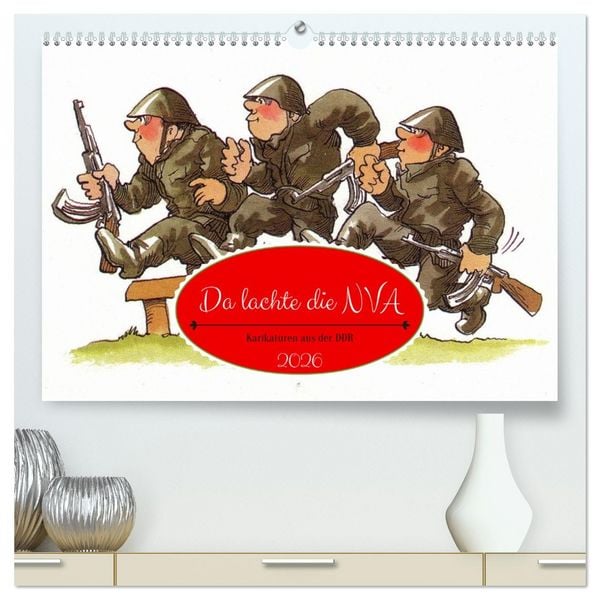 Produktbild: Da lachte die NVA - Karikaturen aus der DDR (hochwertiger Premium Wandkalender 2026 DIN A2 quer), Kunstdruck in Hochglanz