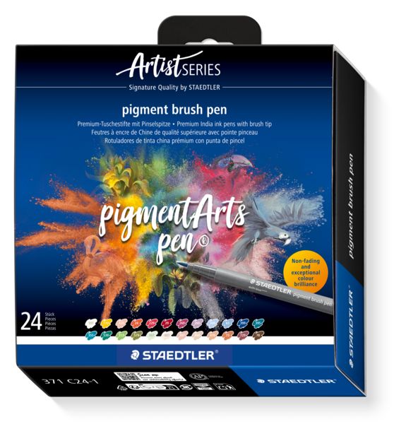 Produktbild: STAEDTLER pigment brush 371, Fasermaler mit Pinselspitze, 371 C24-1
