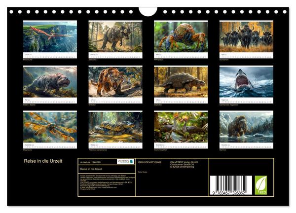 Produktbild: Reise in die Urzeit (Wandkalender 2026 DIN A4 quer), CALVENDO Monatskalender