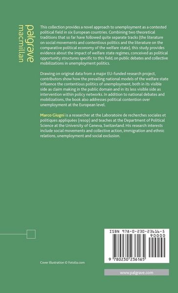 Produktbild: The Contentious Politics of Unemployment in Europe