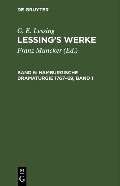 Produktbild: Hamburgische Dramaturgie 1767&ndash;69, Band 1