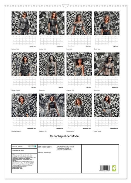 Produktbild: Schachspiel der Mode (Wandkalender 2026 DIN A2 hoch), CALVENDO Monatskalender